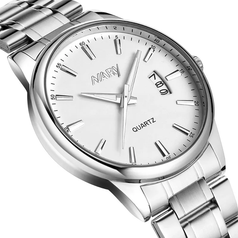 

Top Brand Men Stainless Steel Watch Analog Quartz Business Wrist Watch Calendar Fashion Casual Male Clock New relogio masculino