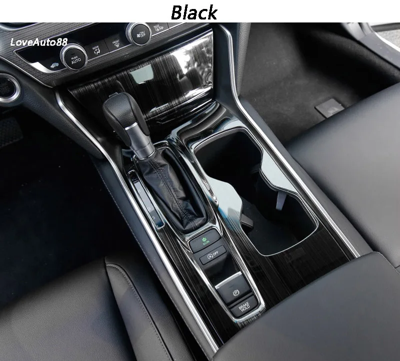 Для Honda Accord 10th зубчатая панель ручные тормоза крышки украшения держатель стакана воды рамка Крышка отделка Аксессуары - Название цвета: Black