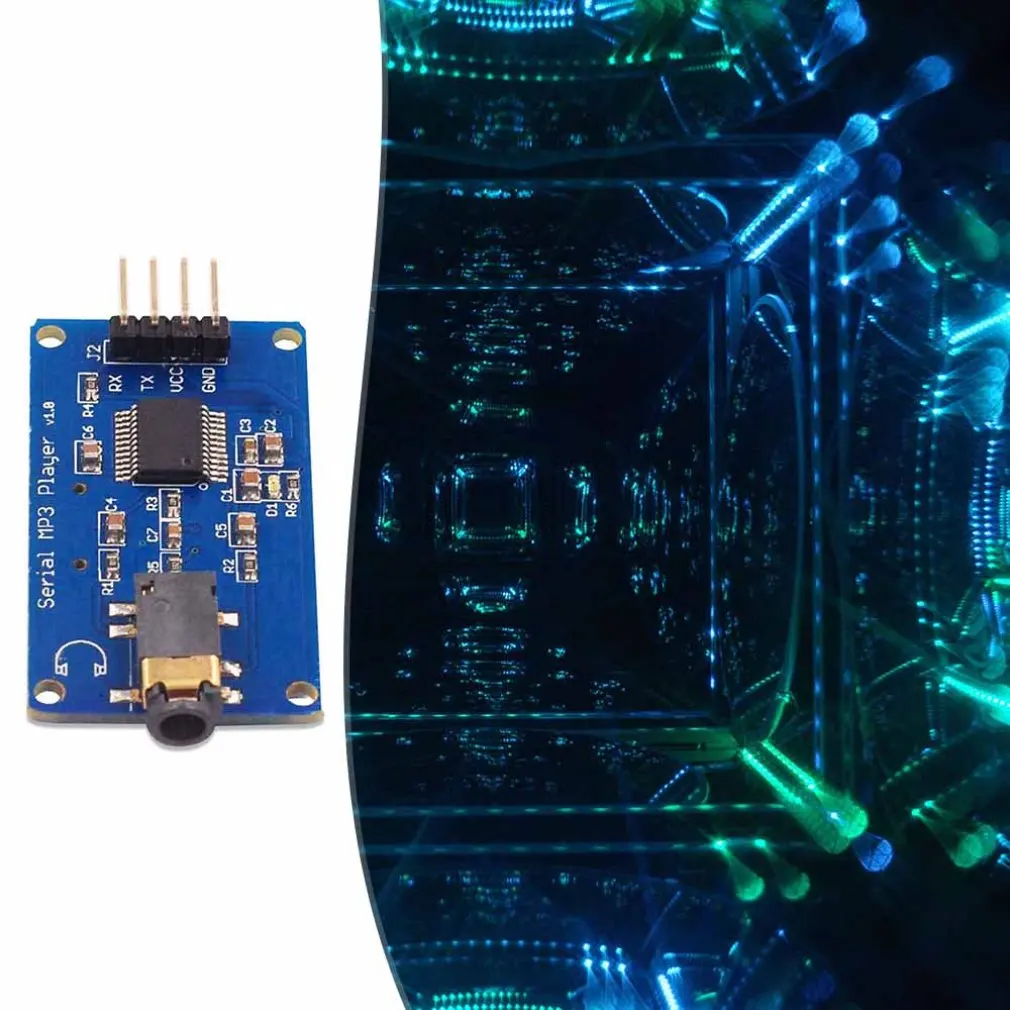 YX5300 MP3 Player Module Wav Format Music Player Voice Serial Port Control Music Module TF Card Slot Player Module