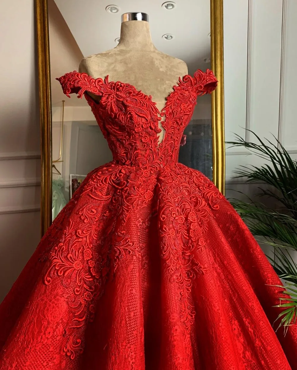Robe De Soiree красное бальное платье вечерние платья с аппликациями роскошное платье с v-образным вырезом с плечом ТРАПЕЦИЕВИДНОЕ длинное официальное вечернее платье