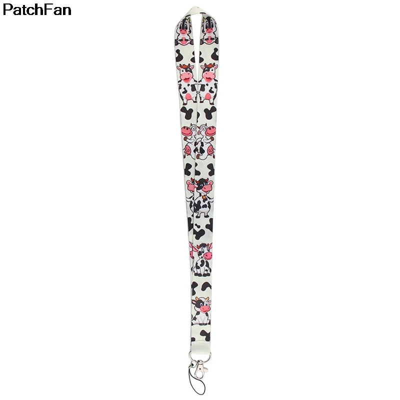 A2412 Patchfan мультфильм животное корова ключ ремешок на шею для ключей ID карты телефона USB держатель Бейджа DIY висячая веревка тесьма