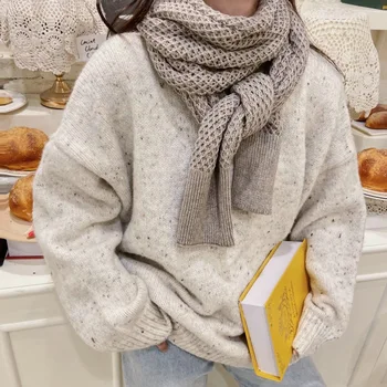 

2020 new style Scarf All-Matching Knitted Hollow Sun Protection Shawl Dual-Use Spring and Autumn Solid Color Simple