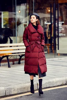 

Womens Down Jackets Brands Winter Coat Down High Quality female jacket Long Woollen Stitching White Duck Down Jacket Women