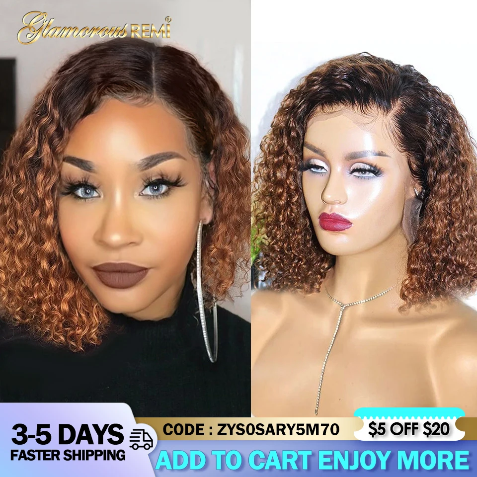 Pelucas de Bob corto de Color degradado 1B/27, malla con división de pelucas de cabello humano para bebé, densidad prearrancada, pelucas de encaje brasileño Remy 150