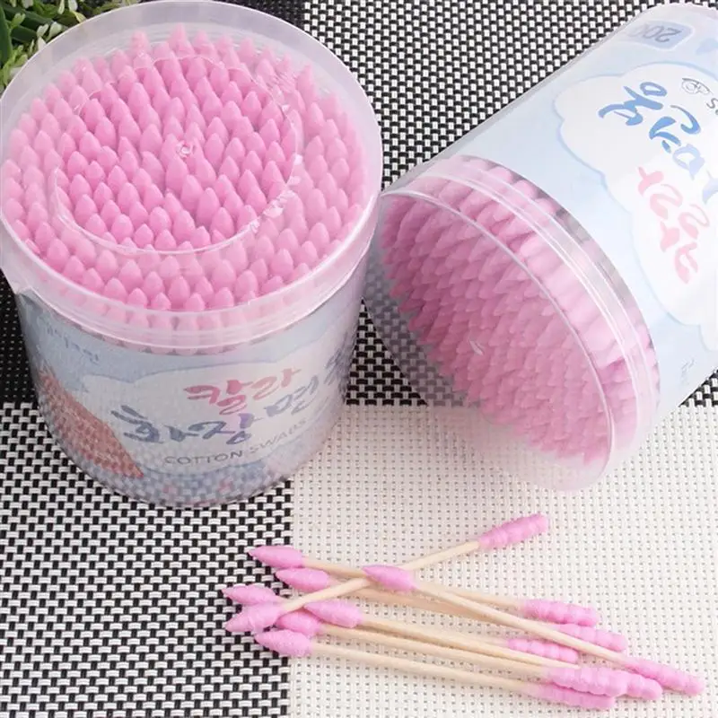 

200Pcs Double Tipped Cotton Swabs Applicator Multipurpose Cotton Swab For Beauty Makeup Cleaning Remover (Random Color)