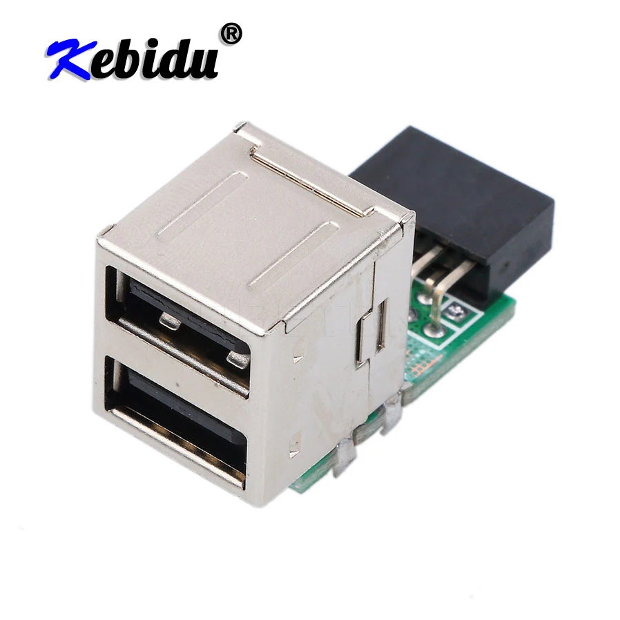 Внутренний ПК USB 2 порта 0 9 Pin гнездо в A Женский адаптер конвертер Материнская