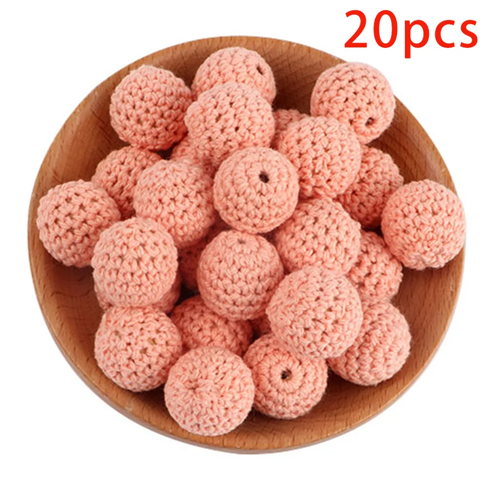 thumbnail image 1 of Cuentas redondas de madera para tejer a ganchillo, 16/20 MM, 20 unidades por lote, bolas hechas a mano, para collar, joyería, pulsera de dentición orgánica, 1 of 5