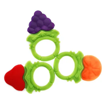 

Cute Newborn Baby Soft Silicone Teethers Teething Toys Fruit Pattern Teethers a