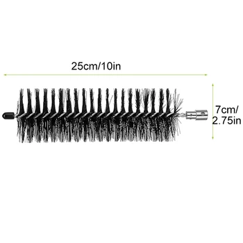 

2 Pcs Brush Head Clean Rotary Fit Sweep Chimney Brush Rod Kit Tool Set US
