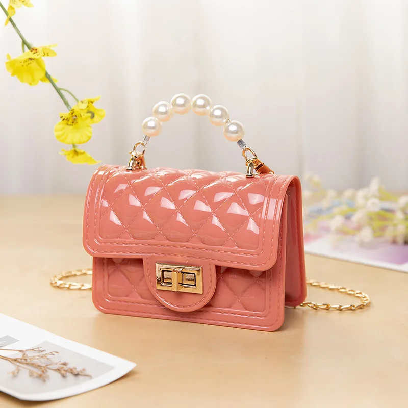 Wholesale Price Chain Plaid PVC Jelly Wallet Luxury Solid Color Transparent 2021 Small Handbags Crossbody Mini Purses For Women | Багаж и
