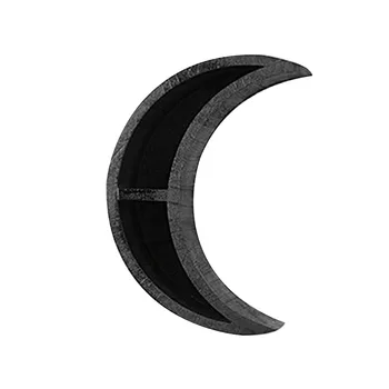 

Kitchen Wall Mounted Home Decor Durable Rustic Wooden For Photos Space Saving Floating Moon Shape Storage Shelf Bedroom Hanging