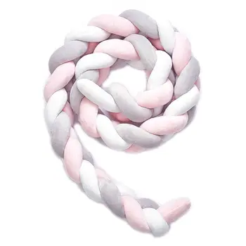 

Handmade Braided Cot Bumper Baby Head Guard Bumper Knot Braid Pillow Cushion Decorative Pillow for Baby Nursery