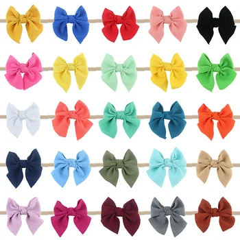 

36pc/lot Girls 4.5" Solid Fabric Hair Bow Headbands,Kids Hair Bows Elastic Nylon Headbands Nylon Headband Kids Hair Accessories