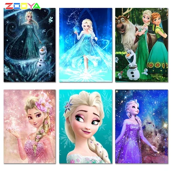 

3D Frozen Diamond Painting Full Square Cartoon Wall Art Anna Elsa Resin Painting Diamond Cross Stitch Kids Painting Decor 6Bxqy3