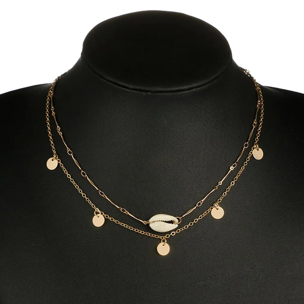 shell necklace Простое ожерелье с цепочкой в форме сердца, модное ювелирное изделие для женщин, Аксессуары Чокеры, подарок на день рождения для девушки, Прямая поставка - Окраска металла: shell necklace