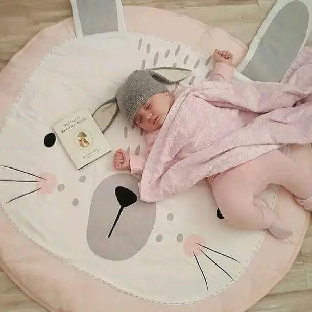 Pink Mouse Круглый игровой коврик, Мультяшные животные, коврики для детей, Декор, фото реквизит, коврик для ребенка, ползающее одеяло, ковер, коврики для детской комнаты, декор для детской комнаты - Цвет: Pink Mouse