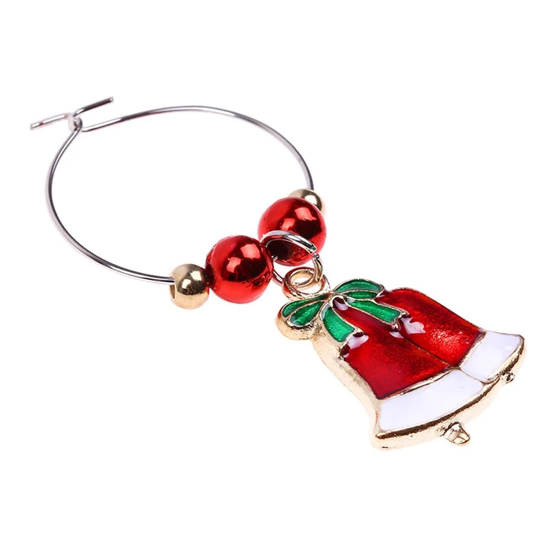 6Pcs Christmas Cup Decoration Rings Wine Glass Pendants for Home Table Decoration Party New Year Product