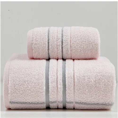 Large Cotton Bath Shower Towel Thick Beach Towels For Adults Kids Home Bathroom Hotel Pink Gray Blue Face Towel 1pc or 2pcs - Цвет: pink