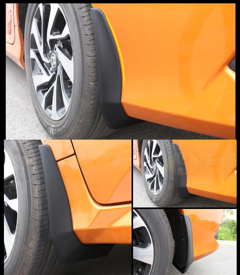 Брызговик s mudflaps Брызговики Передняя тыльная грязь щиток крыло брызговиков набор форм 4 шт. для Honda Civic- с логотипом