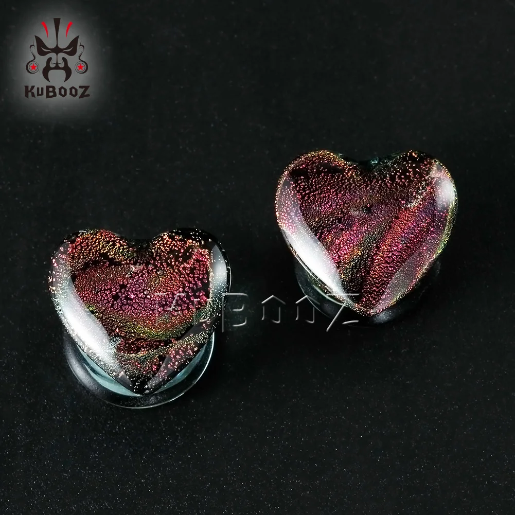 Стеклянные серьги в форме сердца Для Пирсинга Ушей, модные украшения для тела, подарок для женщин и мужчин, разноцветные 8 мм