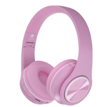 PINK Беспроводные наушники с креплением на голову, игровые наушники, bluetooth-гарнитура, tf-карта, Стерео шумоподавление, складные, настоящая беспроводная гарнитура для ПК - Цвет: PINK