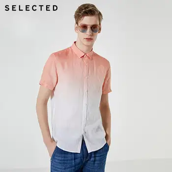

SELECTED Men's Linen Gradient Business Casual Handsome Short-sleeved Shirts S|419204544