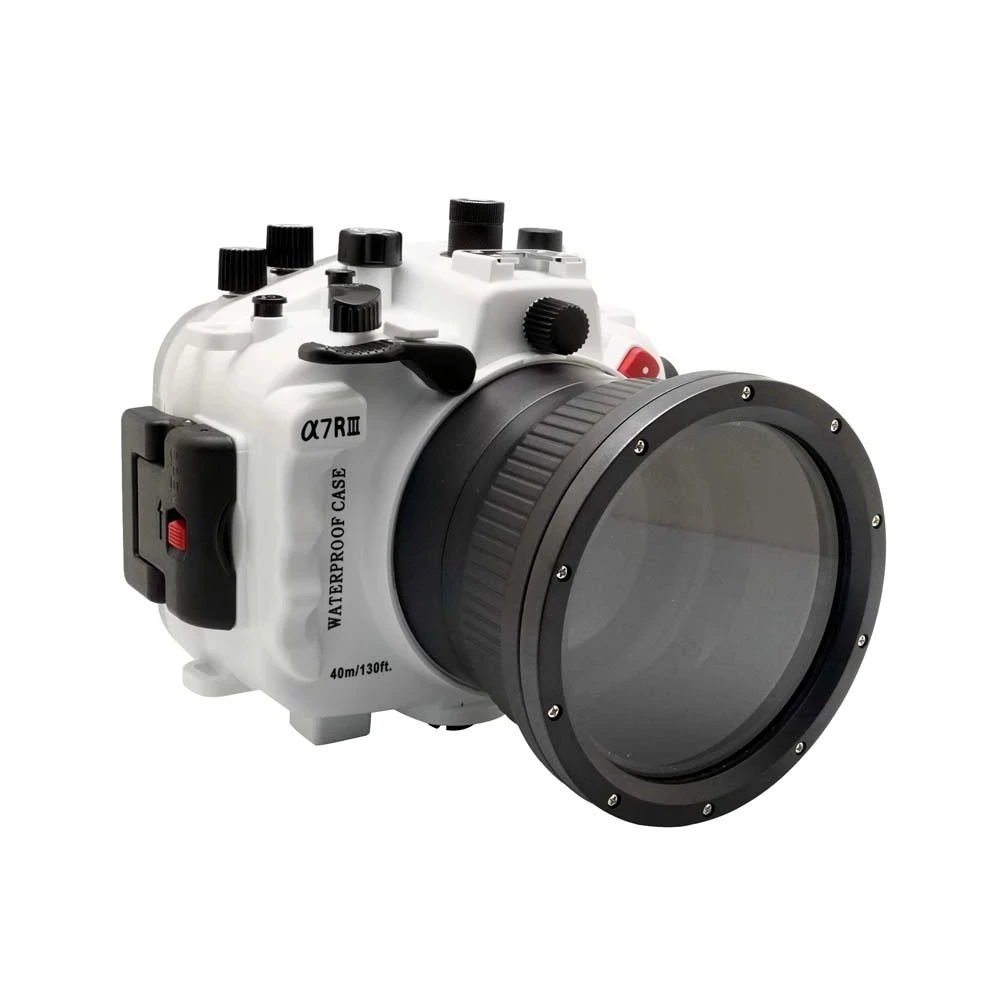 40m/130ft For Sony A7 III A7R3 A7RIII A7III A7M3 28-70mm lens underwater camera housing diving box case Waterproof cover White