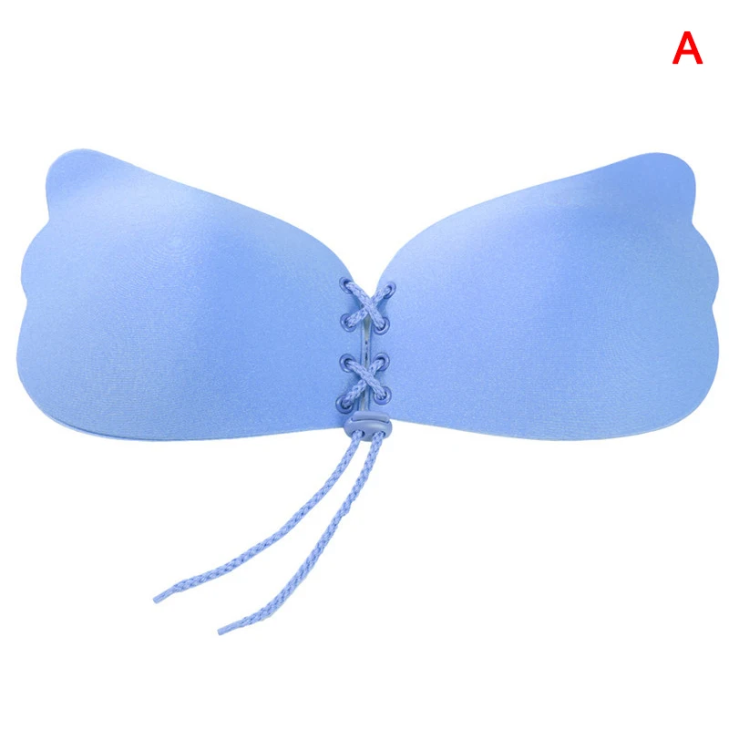 Синий Невидимая клейкая Бюстгальтер липкий дизайн анти-shedding Drawstring Силиконовые бюстгальтеры XRQ88 - Цвет: Синий