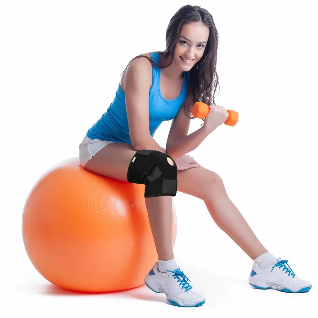 Black Outdoor Breathable Nylon Neoprene Knee Support Sleeve Active Wear Adjustable 3 Strap Closure Ultimate Protection