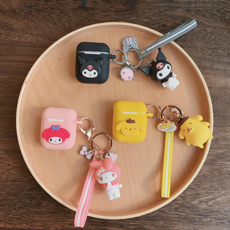 Милый мультяшный чехол для AirPods wireless oroll Melody koomi, брелок, беспроводные кожухи головных телефонов, чехол, подвеска для AirPods, 2 аксессуары