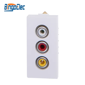 

Bingoelec EU/UK Standard CE Certification DIY Socket White/Black/Gold Color Optional 1/2 Audio and Video Socket Part,No Frame,
