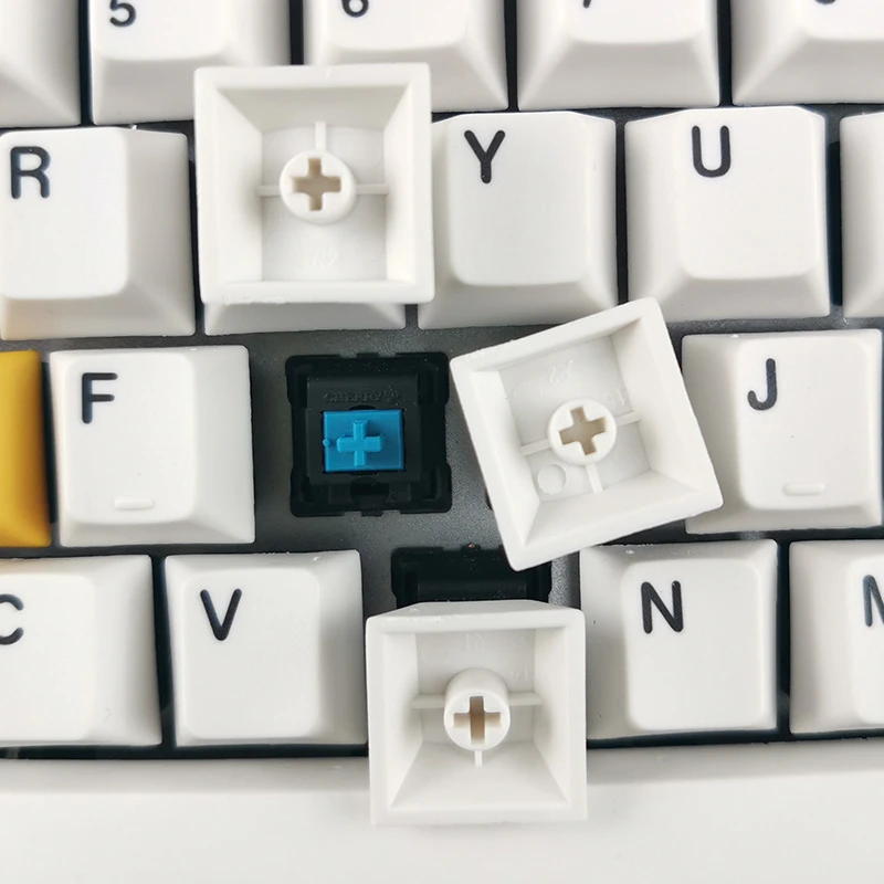 Вишневый профиль Белый Желтый цвет Keycaps краситель Sub черный принт толстый PBT для