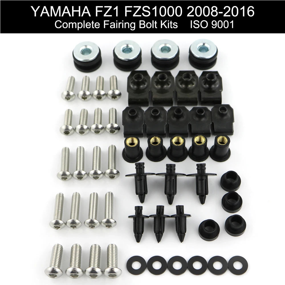

For Yamaha FZ1 FZS1000 Fazer 2008 2009 2010 2011 2012 2013 2014 2015 2016 Complete Full Fairing Bolts Kit Nuts Stainless Steel