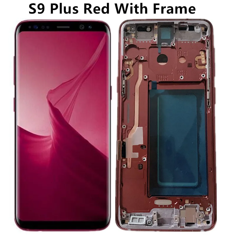 ЖК-дисплей 5,8 дюйма для SAMSUNG Galaxy S9 G9600 с цифровым процессором - Цвет: S9 Plus Red Frame