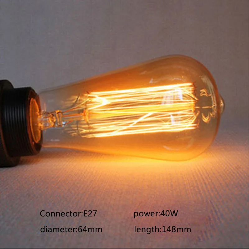 

Edisons Lamp Retro Edison Bulbs 40w ST64 Ball Bubble Light Edison Bulb E27 220v /110V For Pendant Lamps Holiday Decor Light