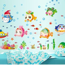 Серия XY подводная рыба детская комната съемные наклейки на стену спальня фон для ванной XY8109 50*70