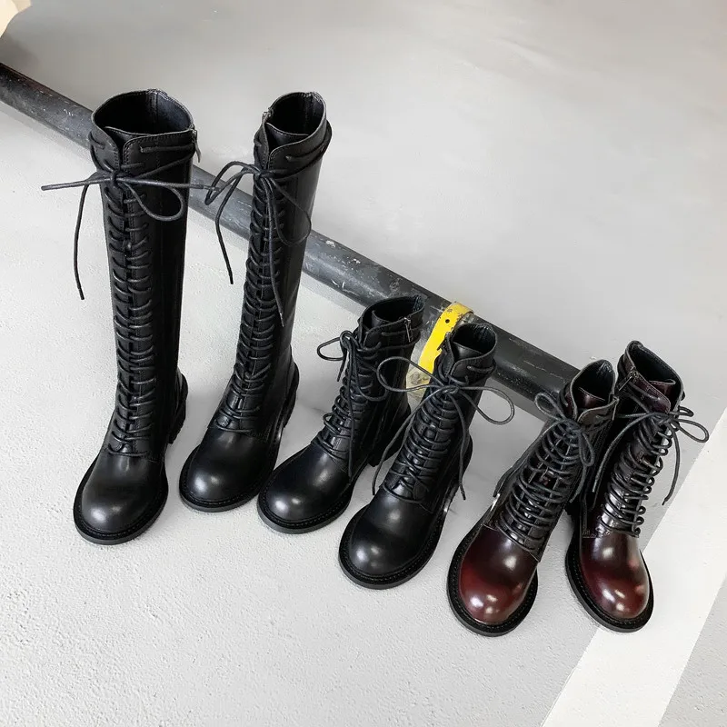 FEDONAS Punk Women Vintage Top Quality Genuine Leather Ankle Boots High Heels Motorcycle Boots Autumn Winter Warm Short Boots