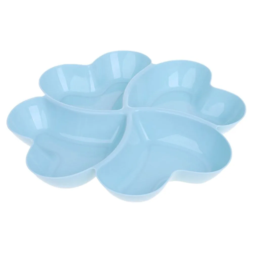 Форма сердца поднос для фруктов тарелка для конфет закуски тарелка орехов чаша контейнер кухонные принадлежности - Color: Blue