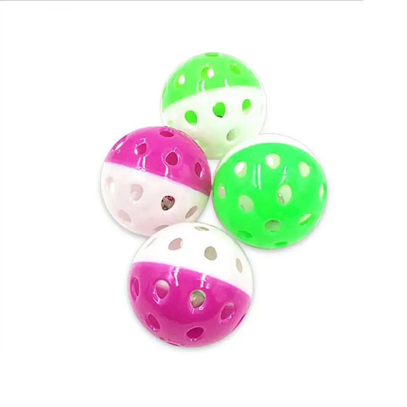 Plastic Cat Toys Bells Balls Play Kitten Fun Games Pets Interactive Animal Exercise Funny Pet Toy Cat Hollow Bell Ball Hot Sale