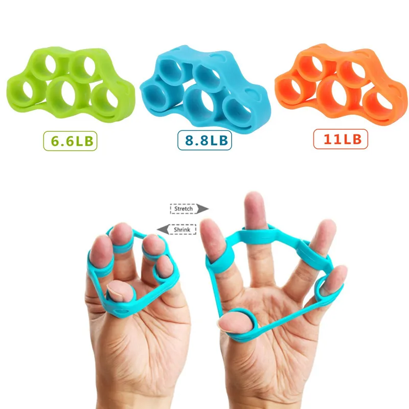 Finger Gripper Resistance Stretcher Silicone Hand Exerciser Bands Muscle Trainer 