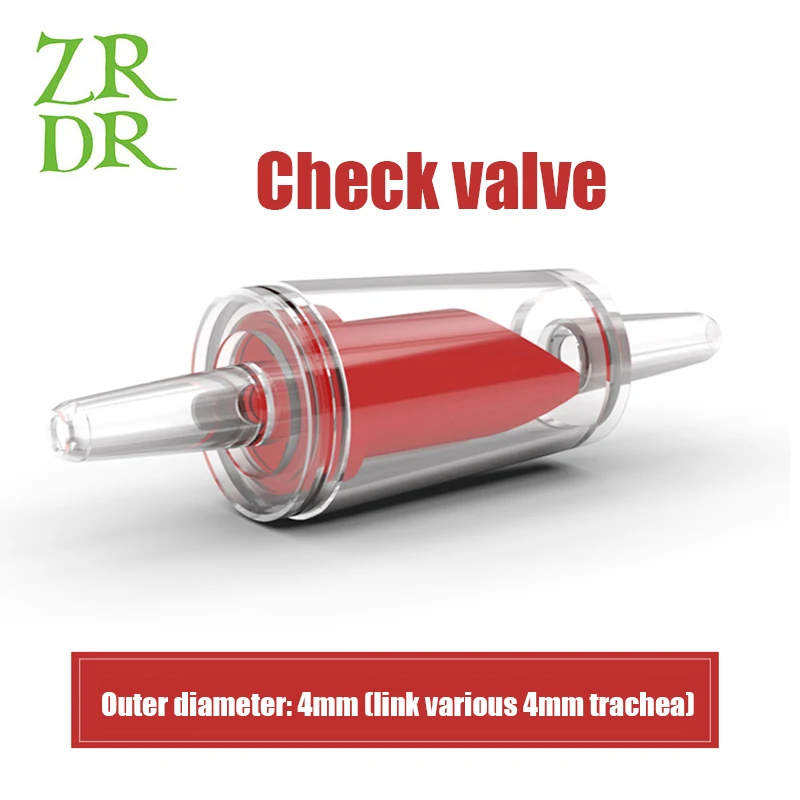 5 pcs plastic one-way check valve for aquarium Co2 system air pump diffuser regulator red fish tank accessories CO2 check valve