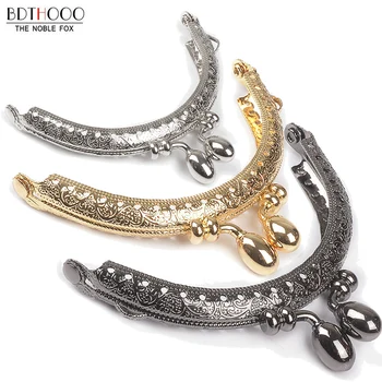 

8.5cm Retro Round Metal Purse Frame Handle for Clutch Bag Coin Kiss Clasp Lock Antique Bronze Hardware Bag Accessory