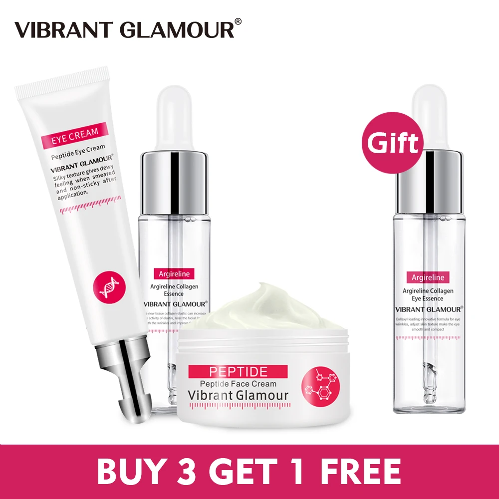 

VIBRANT GLAMOUR Skin Care Set Collagen Face Cream Eye Cream Serum Anti-wrinkle Remover Dark Circles Firming Buy3 Get 1 for Gift