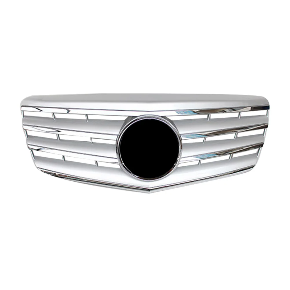 AMG стиль автомобиля Передняя решетка верхний гриль для 2007 2008 2009 Mercedes Benz E-Class W211 E320 E350 E500 ABS пластик хром серебро