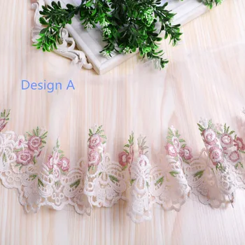 

25 meters New design Embroidery polyester lace trim for DIY sewing girl dress and home textile products
