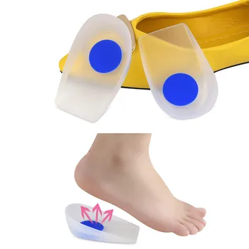 

1Pair Men Women Silicon Gel heel Cushion Insoles Invisible Height Increase Half Pad Spur Support Shoe pad High Heel Inserts