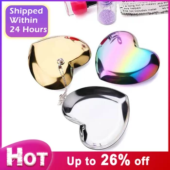 

Heart Shaped Jewelry Serving Plate Storage Metal Tray Storage Decoration Ornaments Arrange Fruit Cake Tea Tray Home Dessert Dish