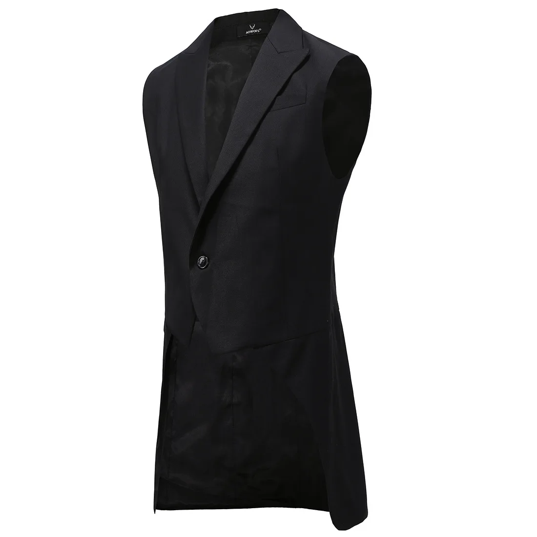 Men Lapel Vest Tuxedo Sleeveless Jacket Punk Rock Hip-hop Long Vest Retro Casual Vest Wedding Groomsmen Dress gilet steampunk 2