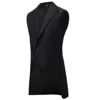 Men Lapel Vest Tuxedo Sleeveless Jacket Punk Rock Hip-hop Long Vest Retro Casual Vest Wedding Groomsmen Dress gilet steampunk 2