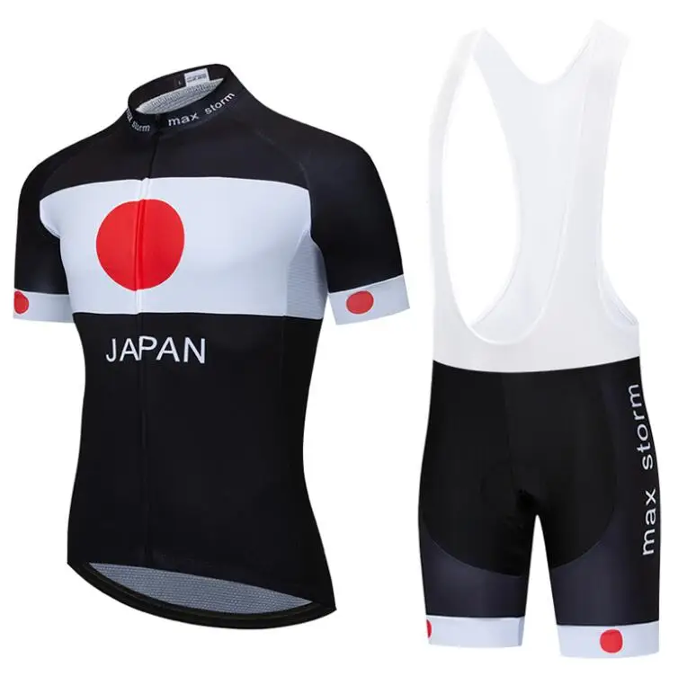 Japan black New Team Cycling Jersey/Cycling sets Customized Road Mountain Race Top max storm - Цвет: Белый